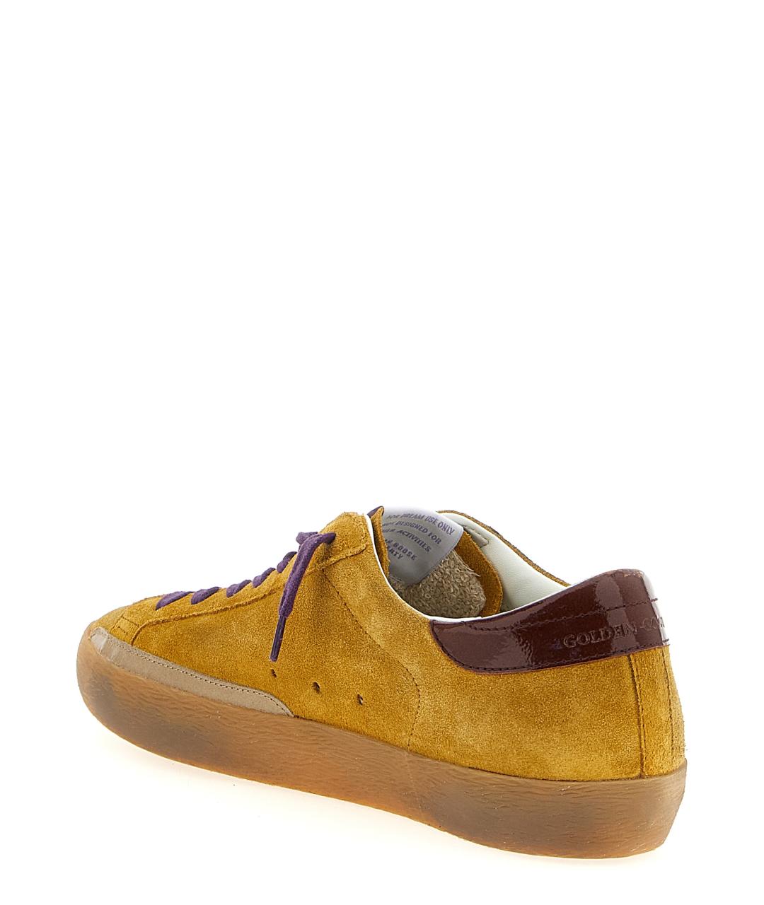GOLDEN GOOSE DELUXE BRAND Горчичные замшевые низкие кроссовки / кеды, фото 3