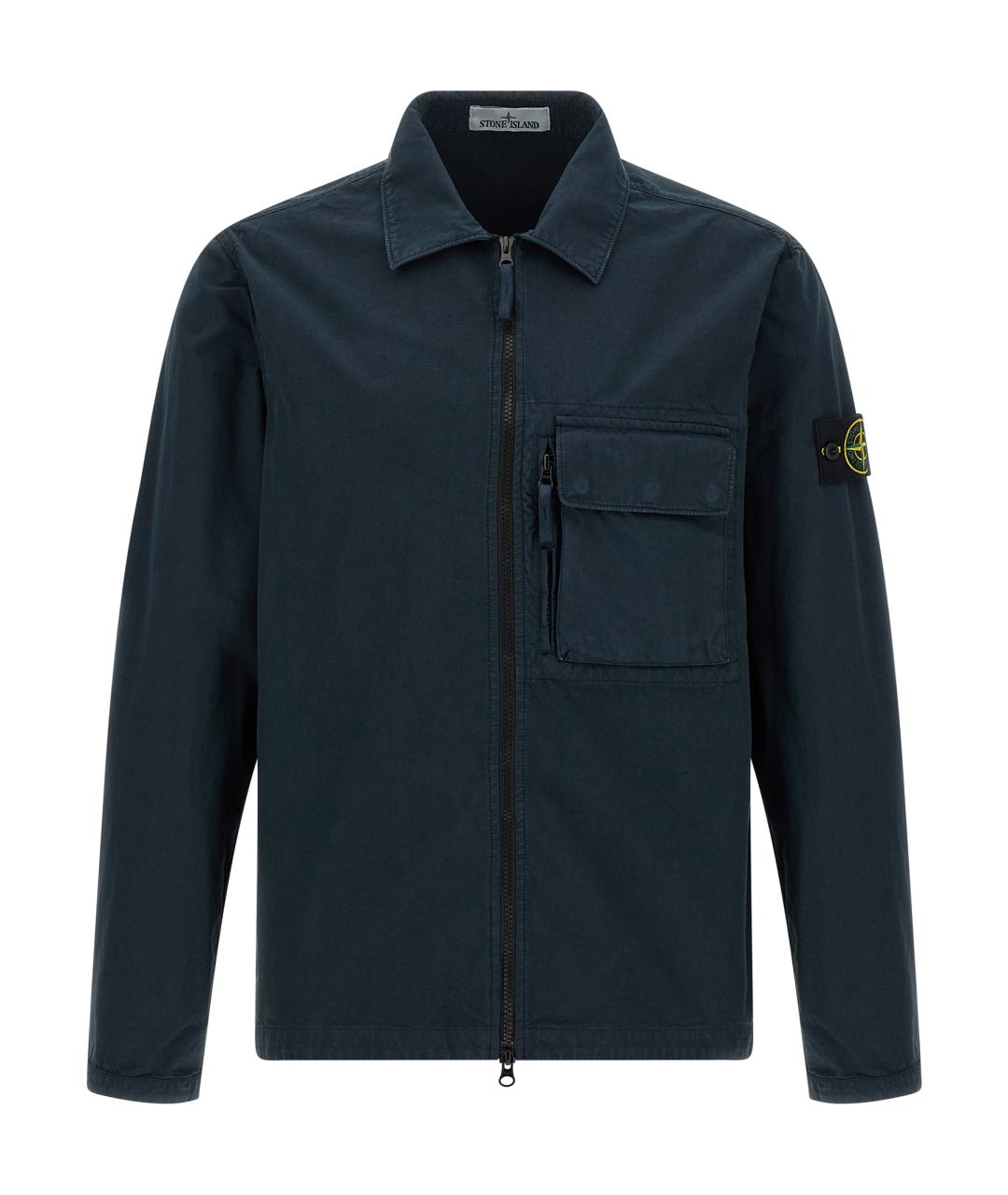 STONE ISLAND Синяя хлопковая кэжуал рубашка, фото 1