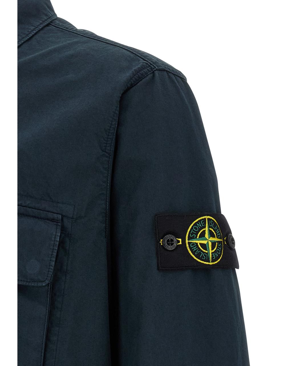 STONE ISLAND Синяя хлопковая кэжуал рубашка, фото 4