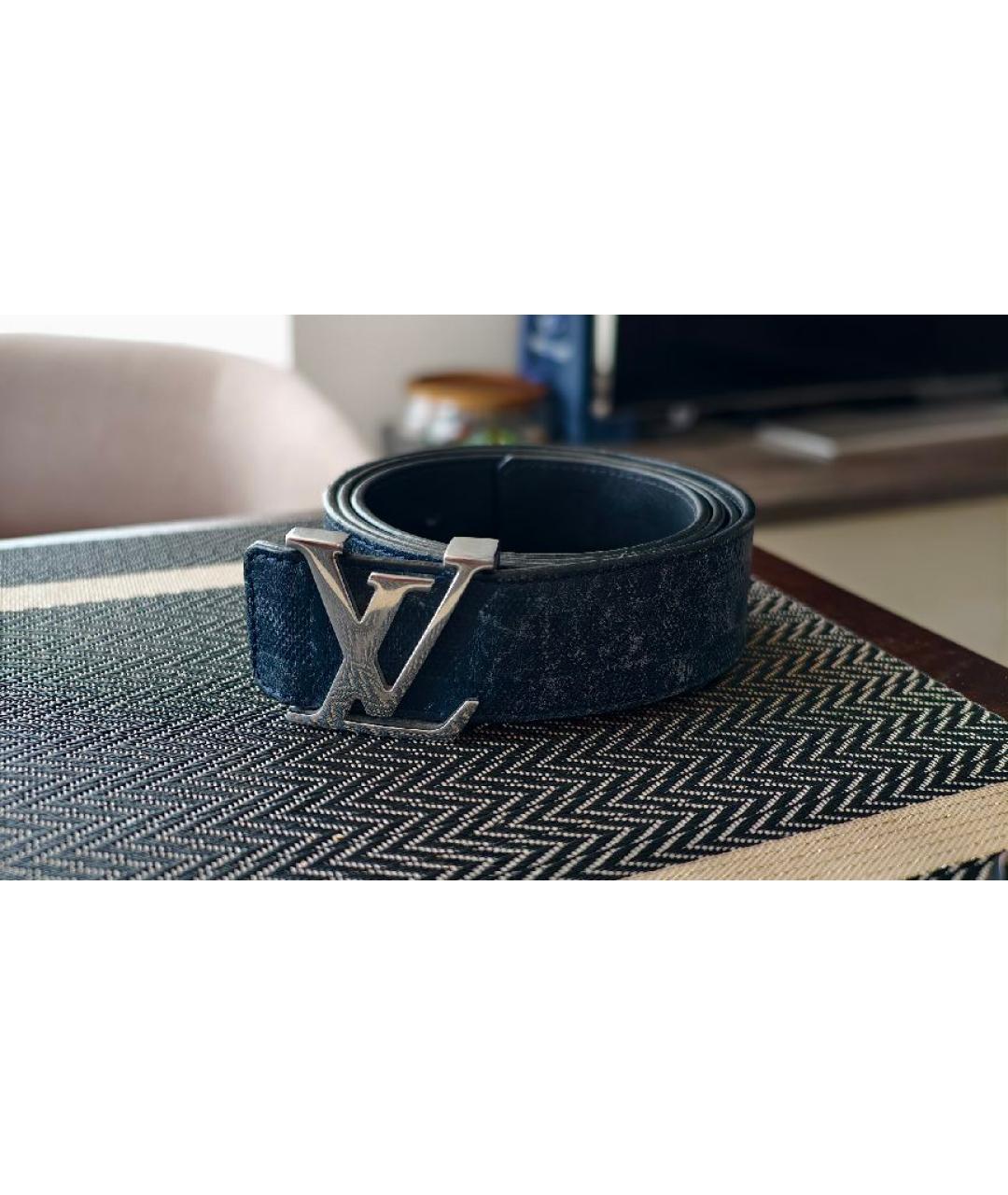 LOUIS VUITTON Синий кожаный ремень, фото 8