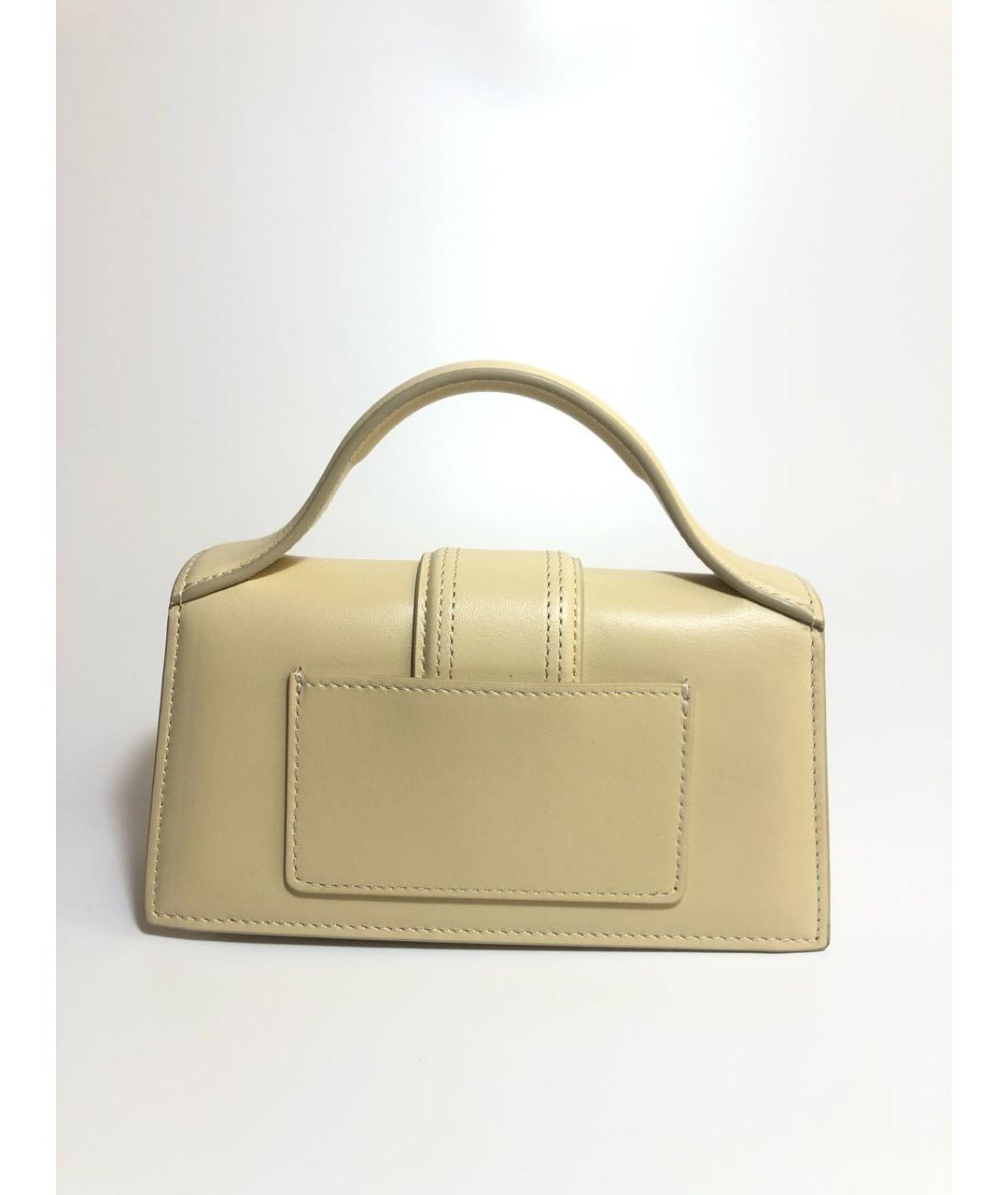 JACQUEMUS Бежевая кожаная сумка через плечо, фото 3