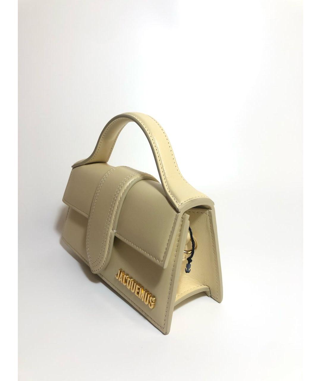 JACQUEMUS Бежевая кожаная сумка через плечо, фото 2