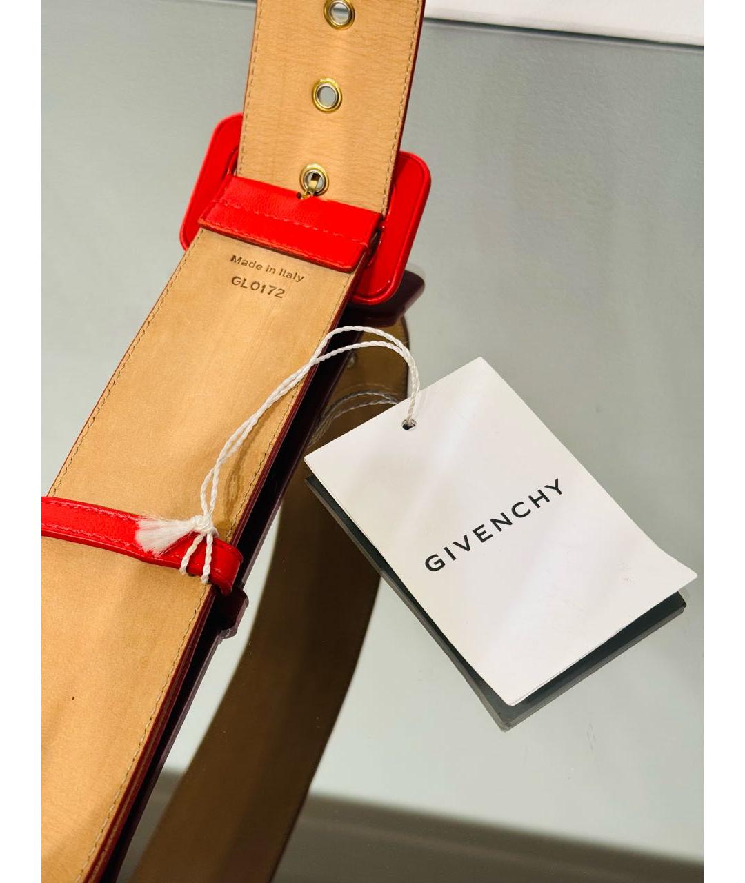 GIVENCHY Красный кожаный ремень, фото 3