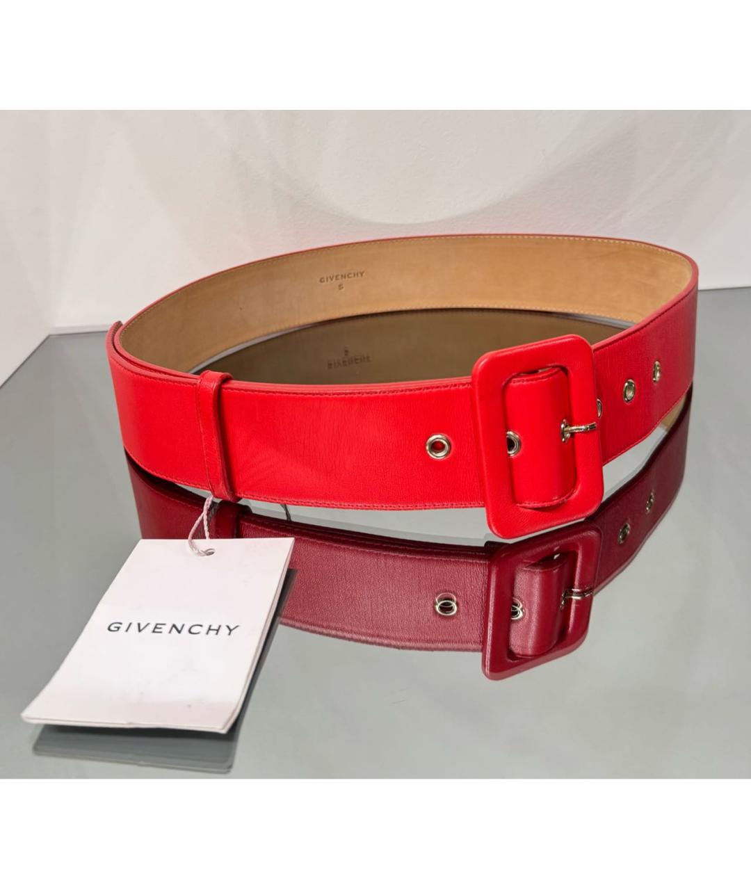 GIVENCHY Красный кожаный ремень, фото 2