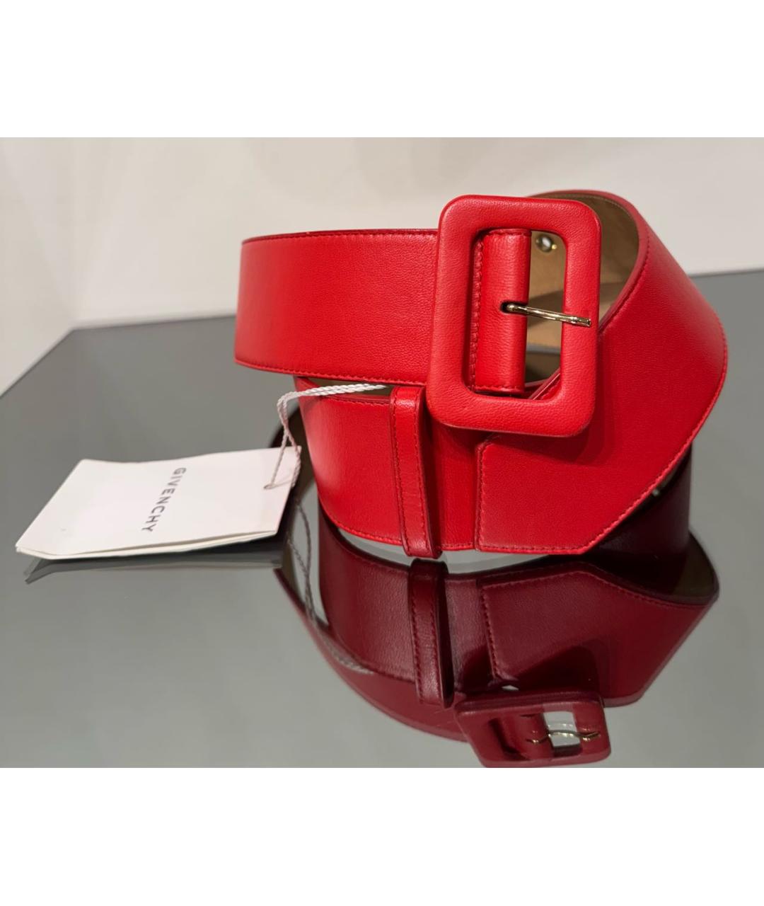GIVENCHY Красный кожаный ремень, фото 6