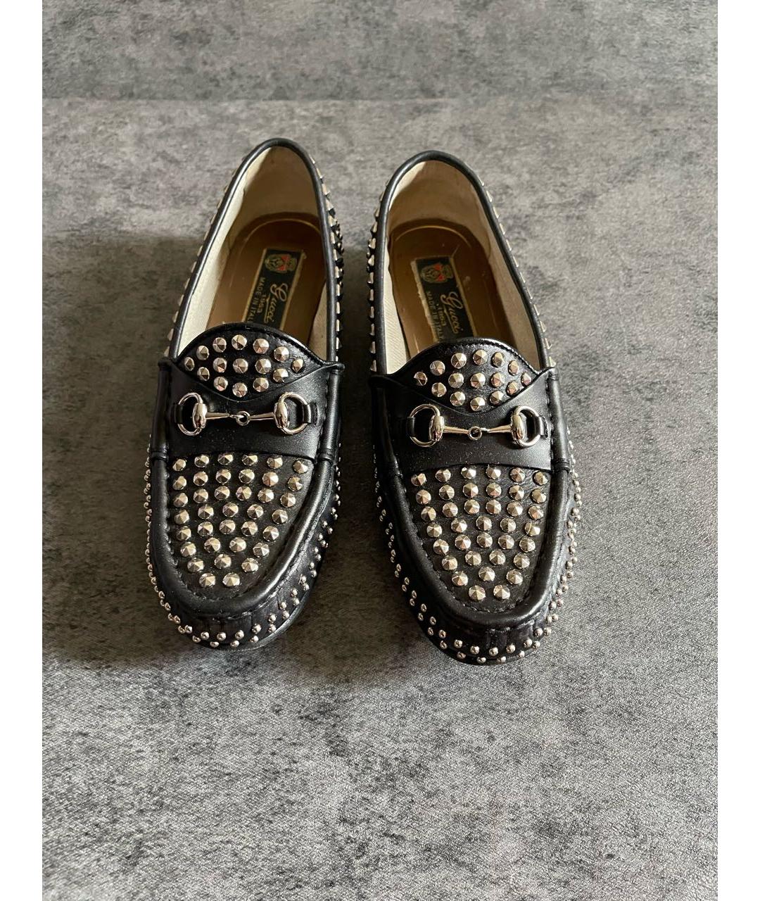 GUCCI Черные кожаные лоферы, фото 2