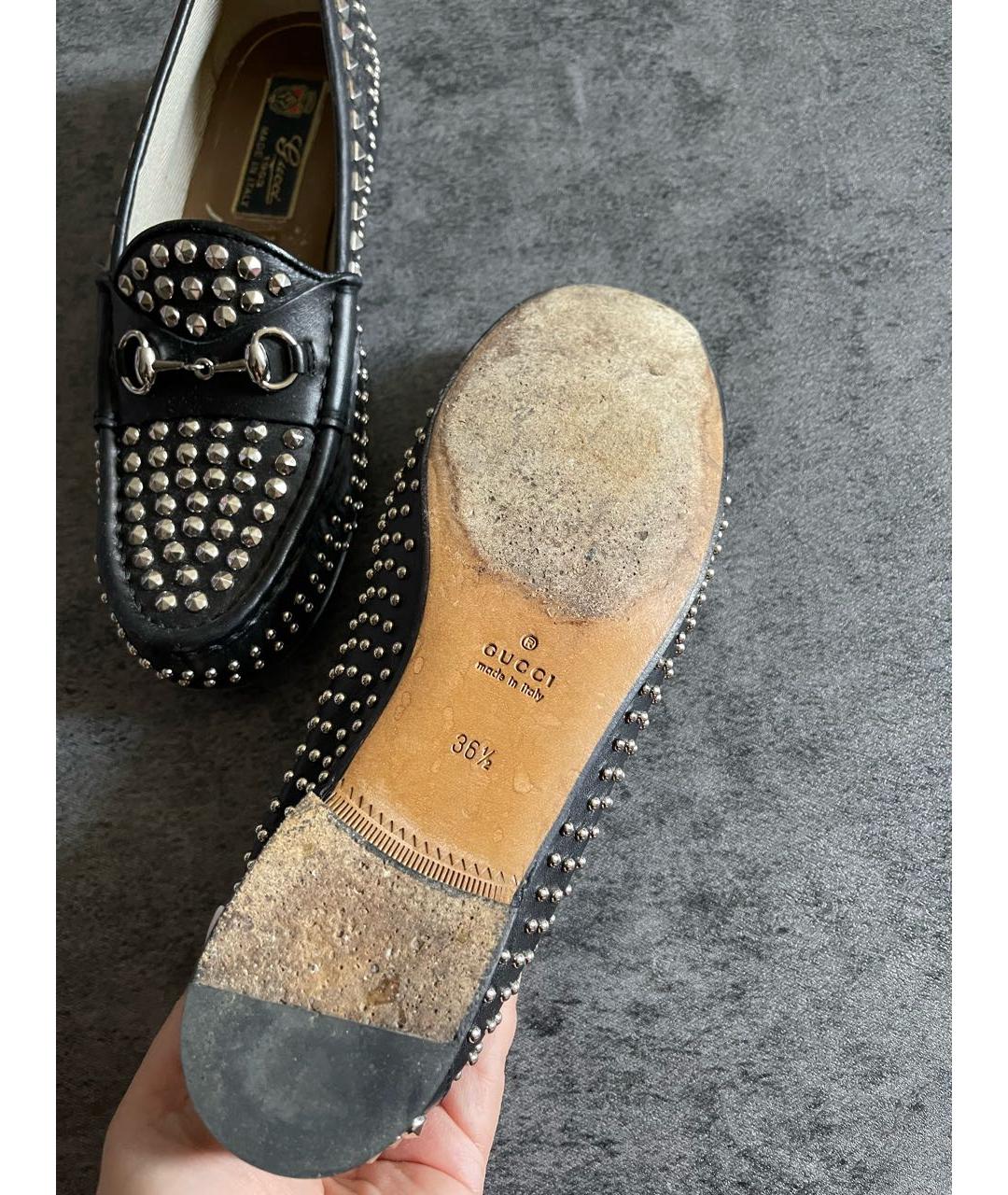 GUCCI Черные кожаные лоферы, фото 3