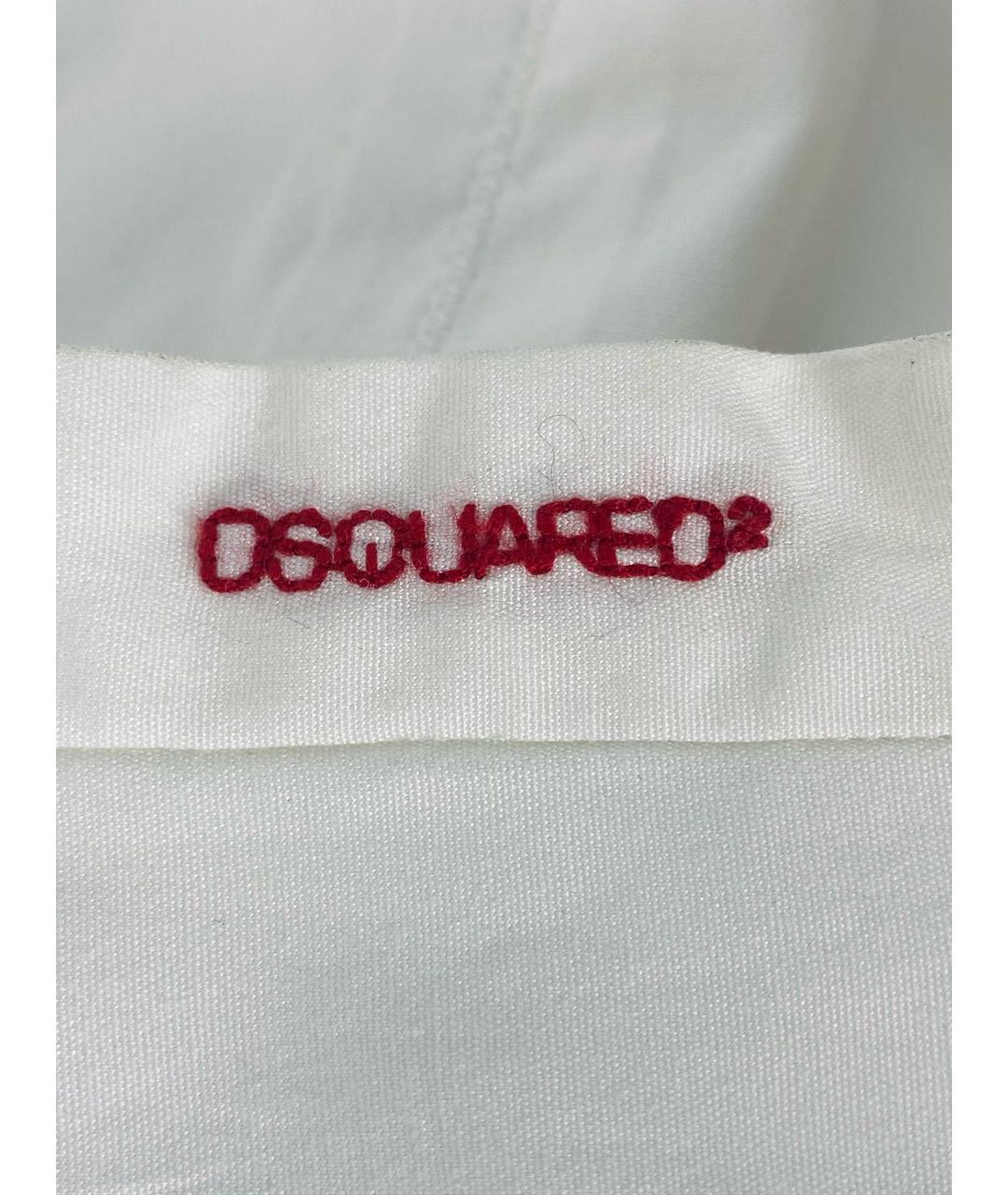 DSQUARED2 Белая хлопко-эластановая блузы, фото 4