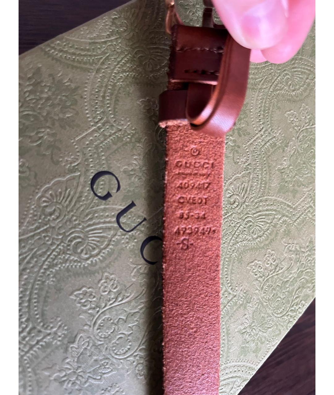 GUCCI Коричневый кожаный ремень, фото 3
