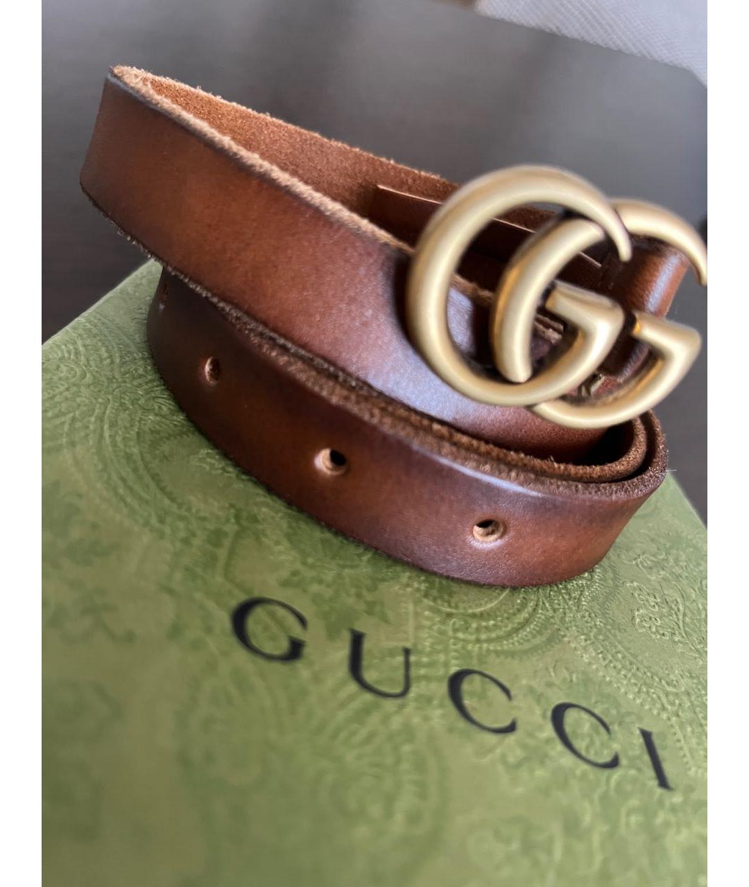 GUCCI Коричневый кожаный ремень, фото 4