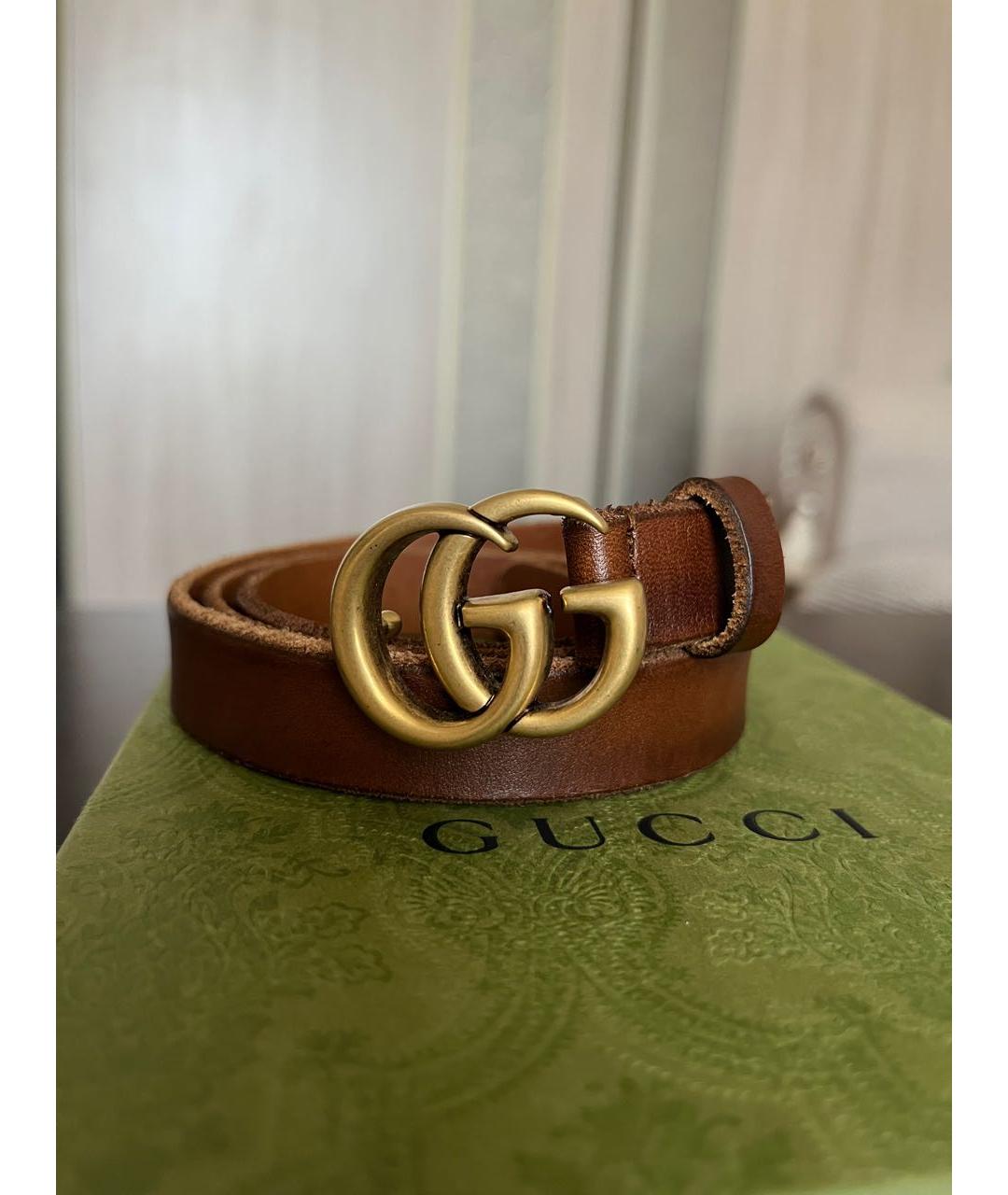 GUCCI Коричневый кожаный ремень, фото 5