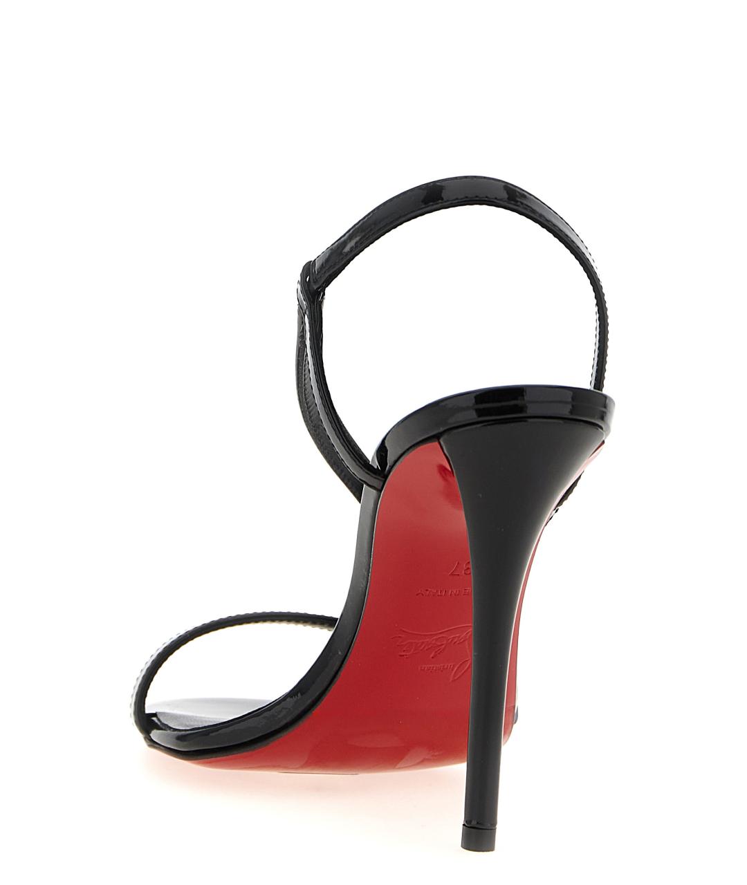 CHRISTIAN LOUBOUTIN Черные босоножки из лакированной кожи, фото 3
