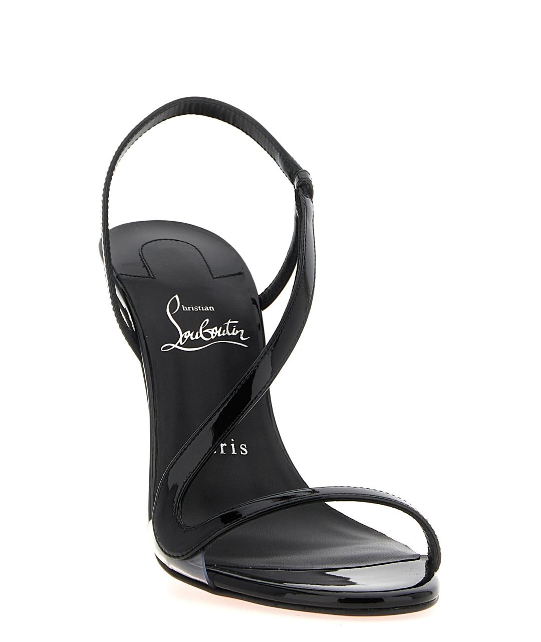 CHRISTIAN LOUBOUTIN Черные босоножки из лакированной кожи, фото 2