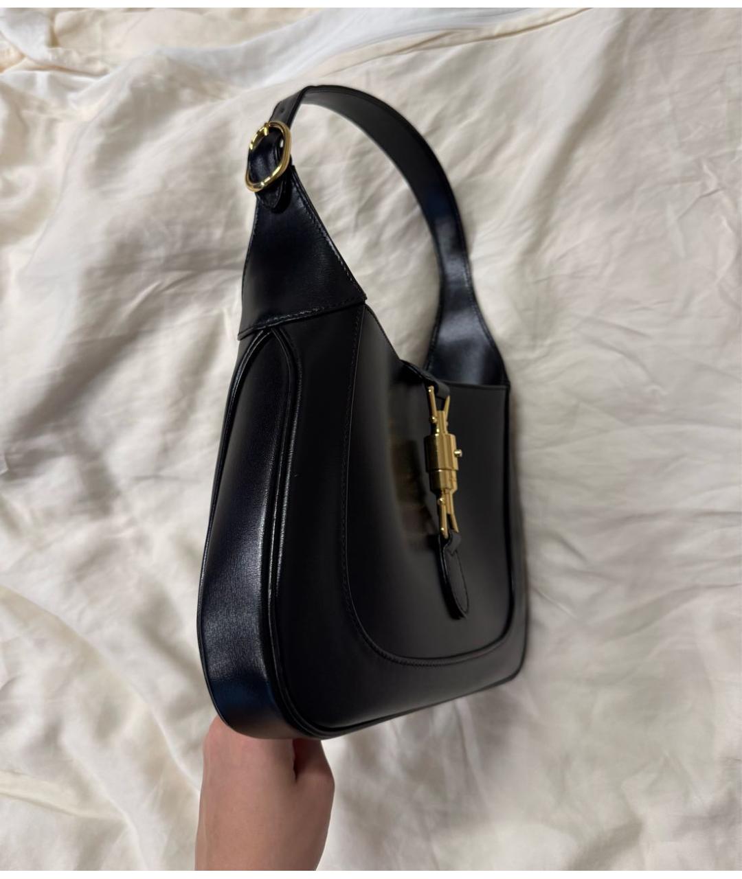 GUCCI Черная кожаная сумка с короткими ручками, фото 2