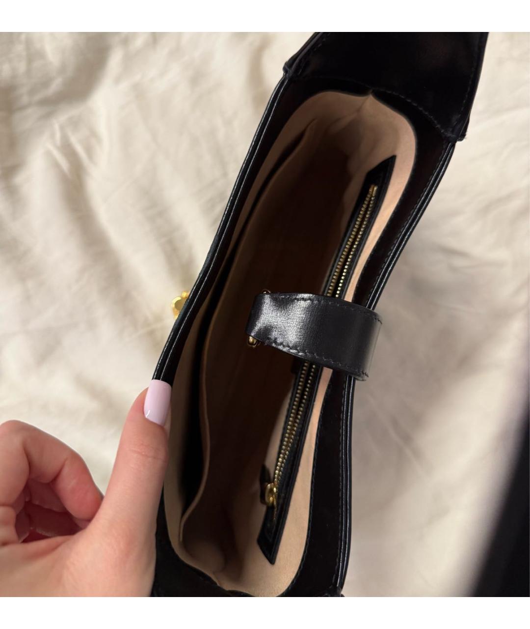 GUCCI Черная кожаная сумка с короткими ручками, фото 4