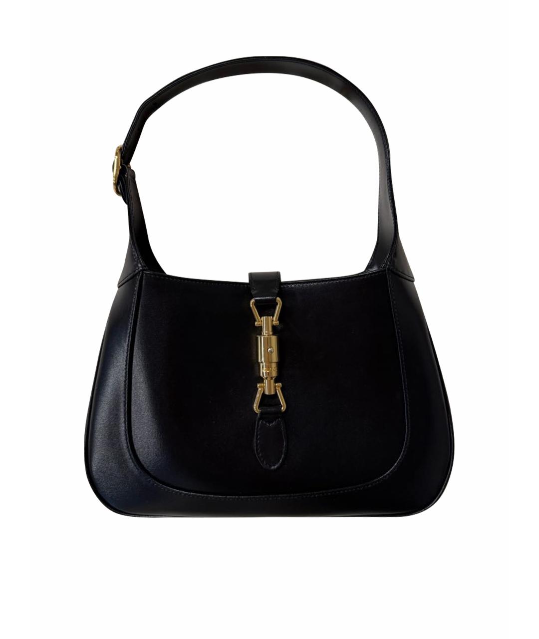 GUCCI Черная кожаная сумка с короткими ручками, фото 1