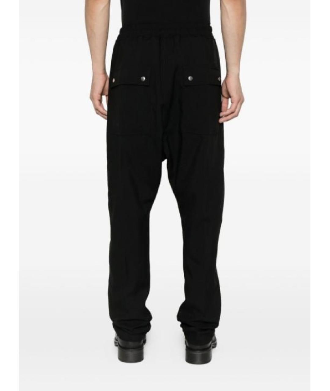 RICK OWENS Черные шерстяные повседневные брюки, фото 3