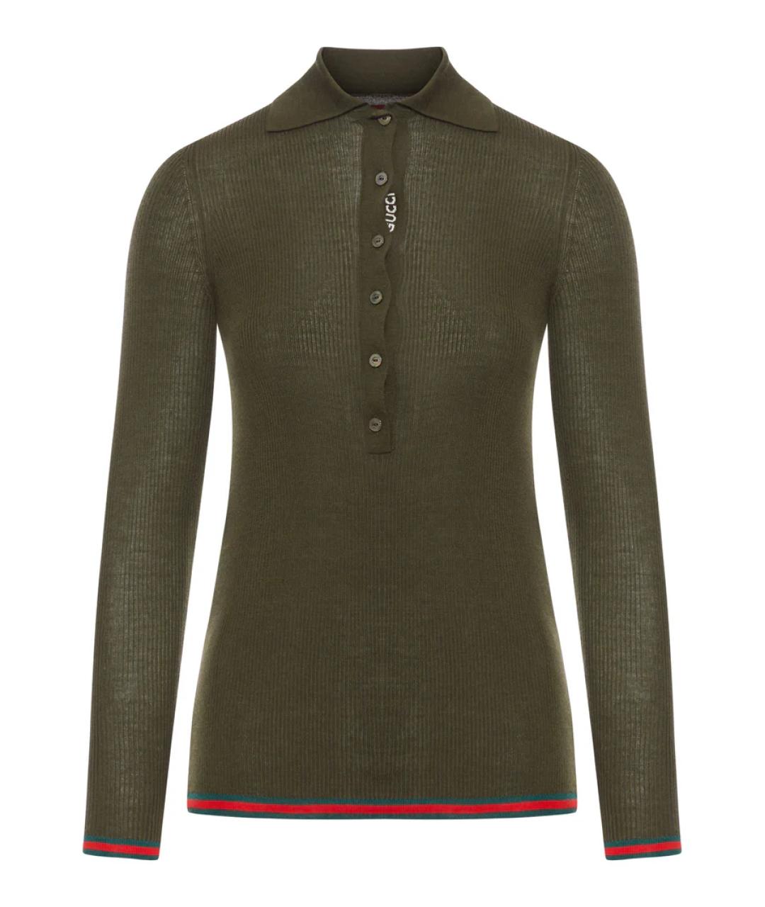GUCCI Зеленый кашемировый джемпер / свитер, фото 1