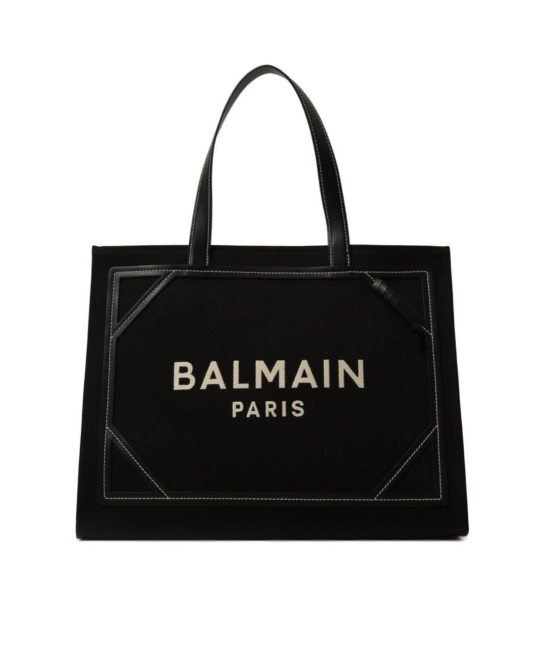 BALMAIN Черная тканевая сумка тоут, фото 8