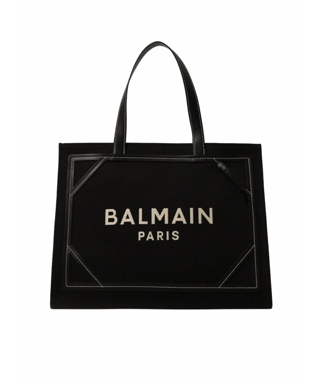 BALMAIN Черная тканевая сумка тоут, фото 1