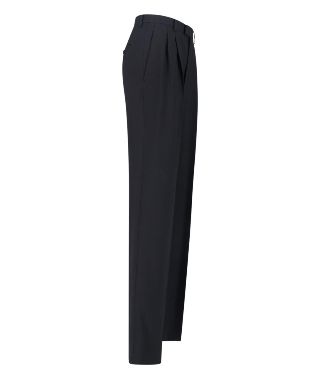 SAINT LAURENT Черные шерстяные прямые брюки, фото 3