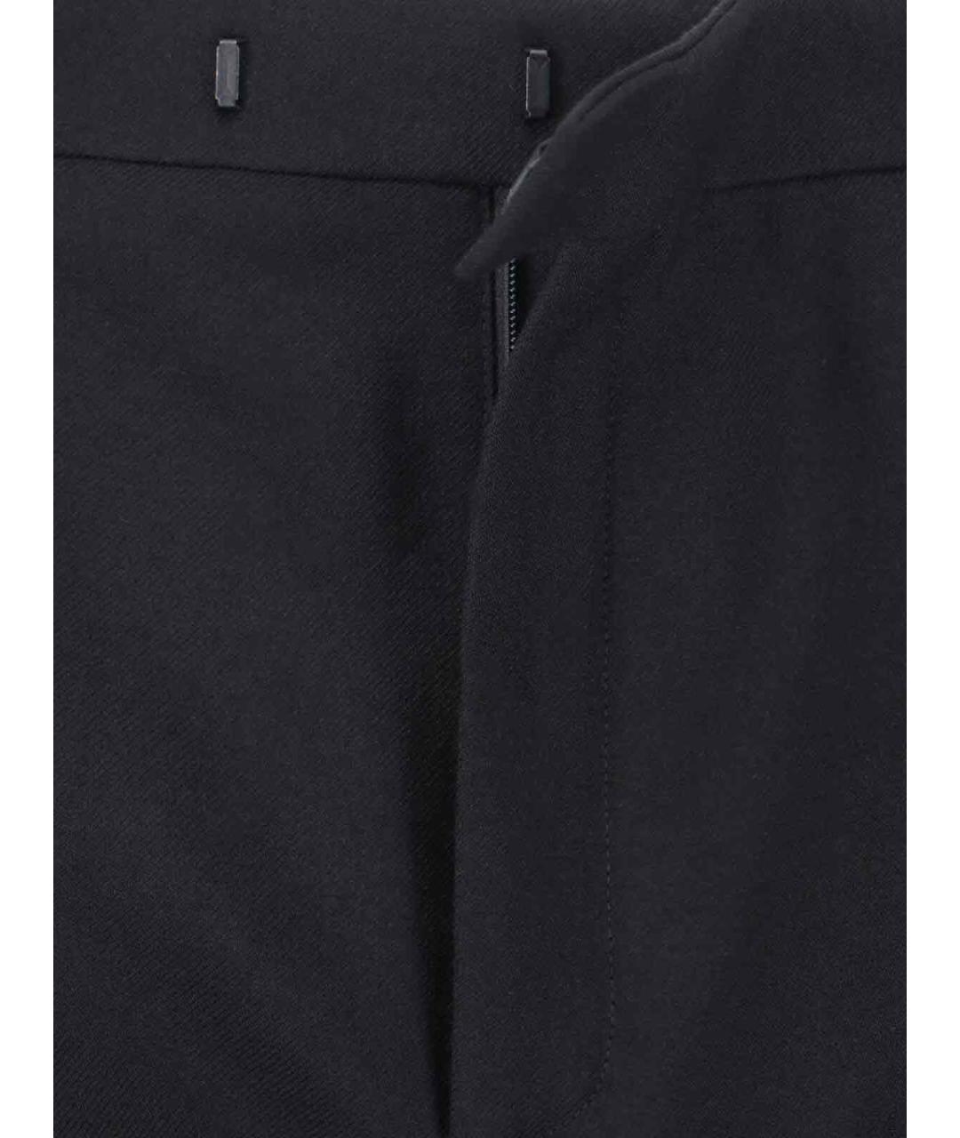 SAINT LAURENT Черные шерстяные прямые брюки, фото 2