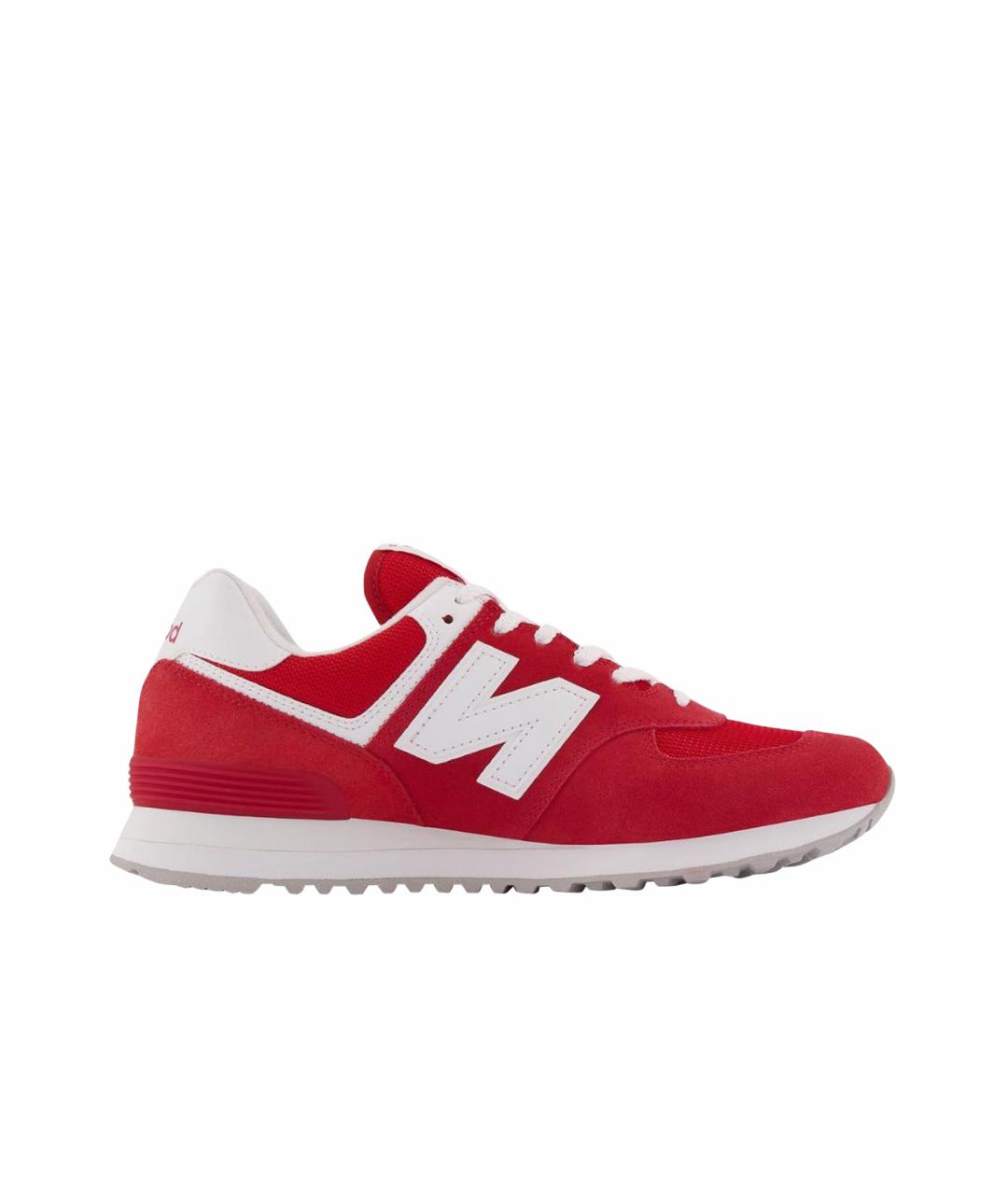 NEW BALANCE Красные замшевые низкие кроссовки / кеды, фото 1