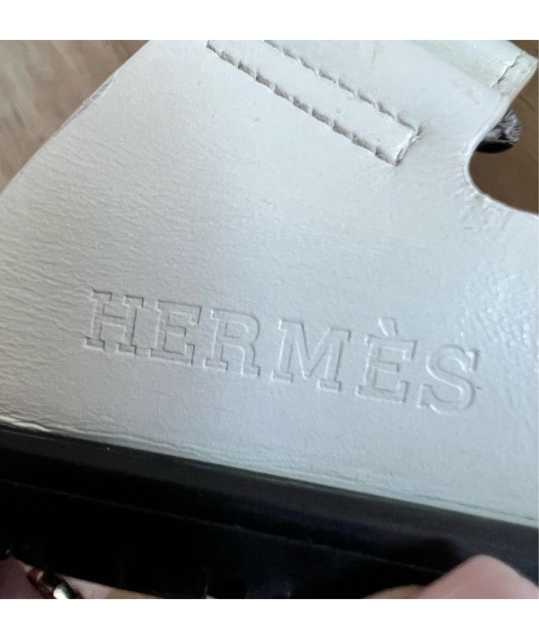 HERMES Белые кожаные сандалии, фото 3