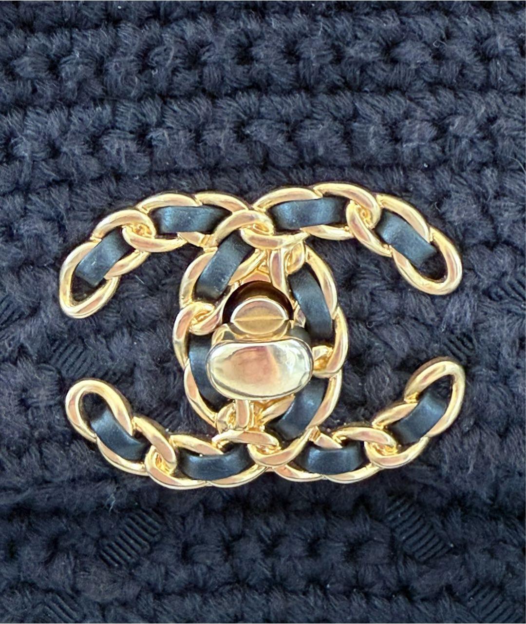 CHANEL Черная хлопковая сумка через плечо, фото 5