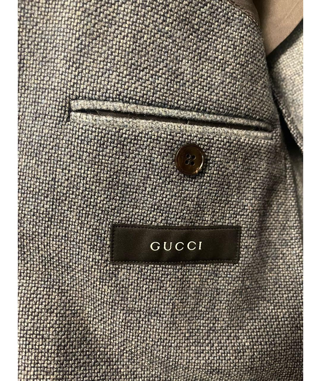 GUCCI Серый шерстяной пиджак, фото 2