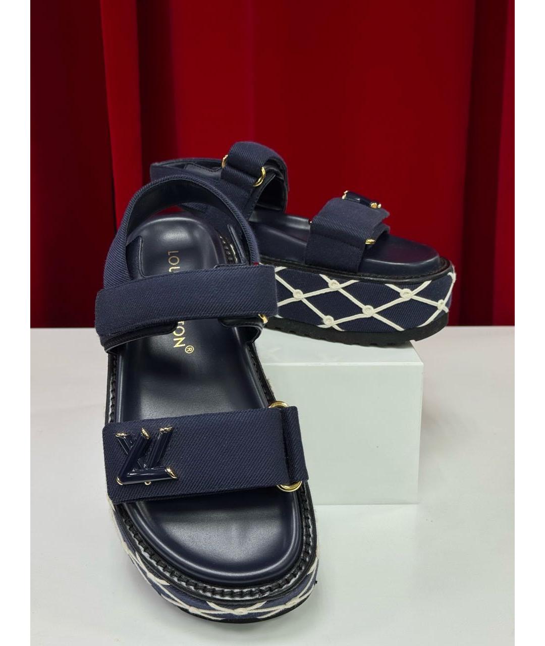LOUIS VUITTON Синие сандалии, фото 7