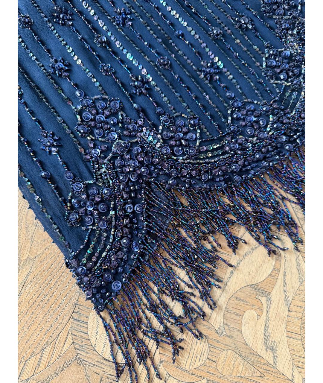JENNY PACKHAM Темно-синее шелковое коктейльное платье, фото 5