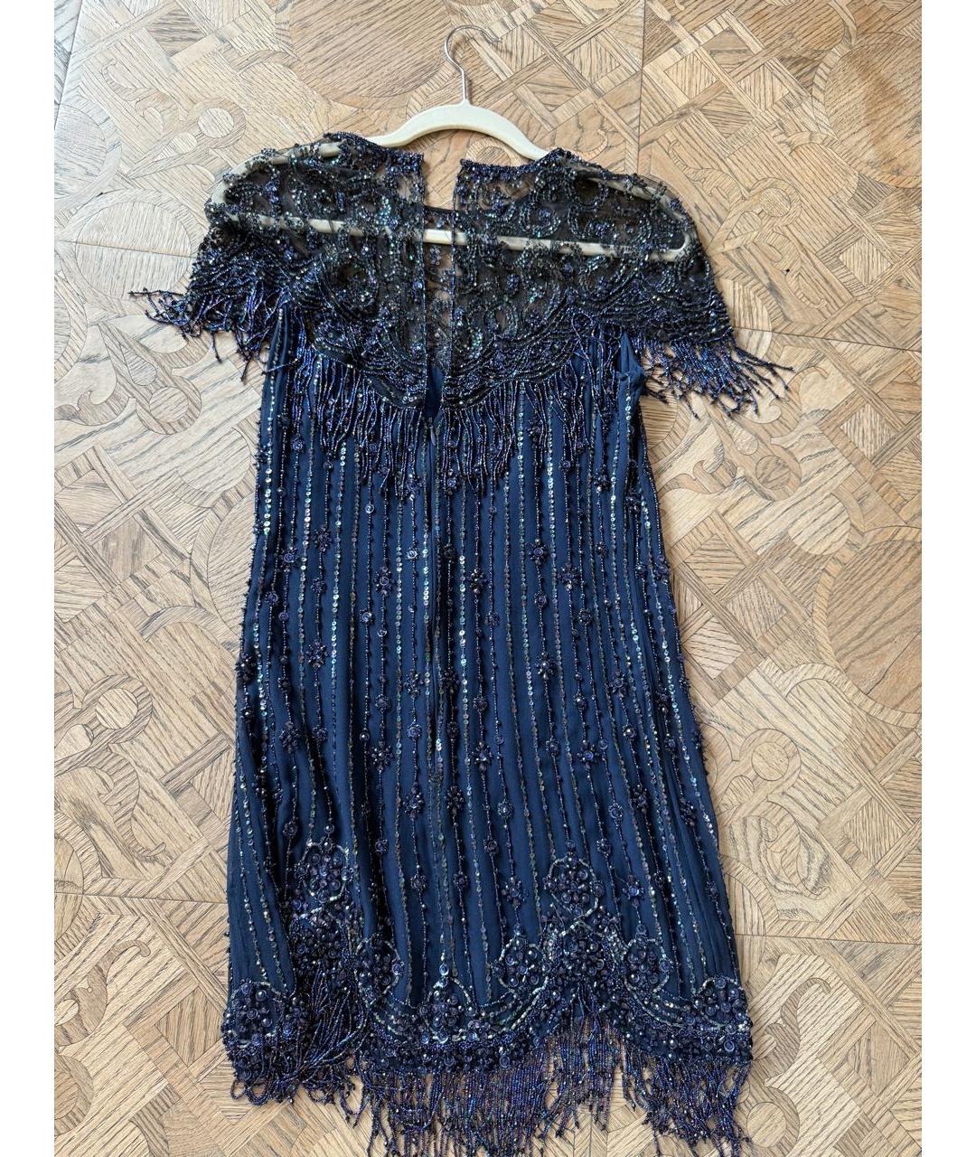 JENNY PACKHAM Темно-синее шелковое коктейльное платье, фото 2