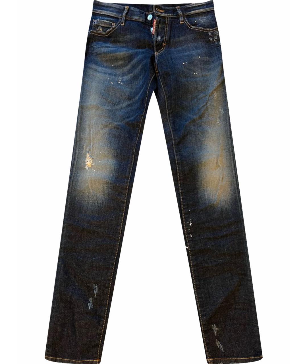 DSQUARED2 Темно-синие хлопковые джинсы слим, фото 1