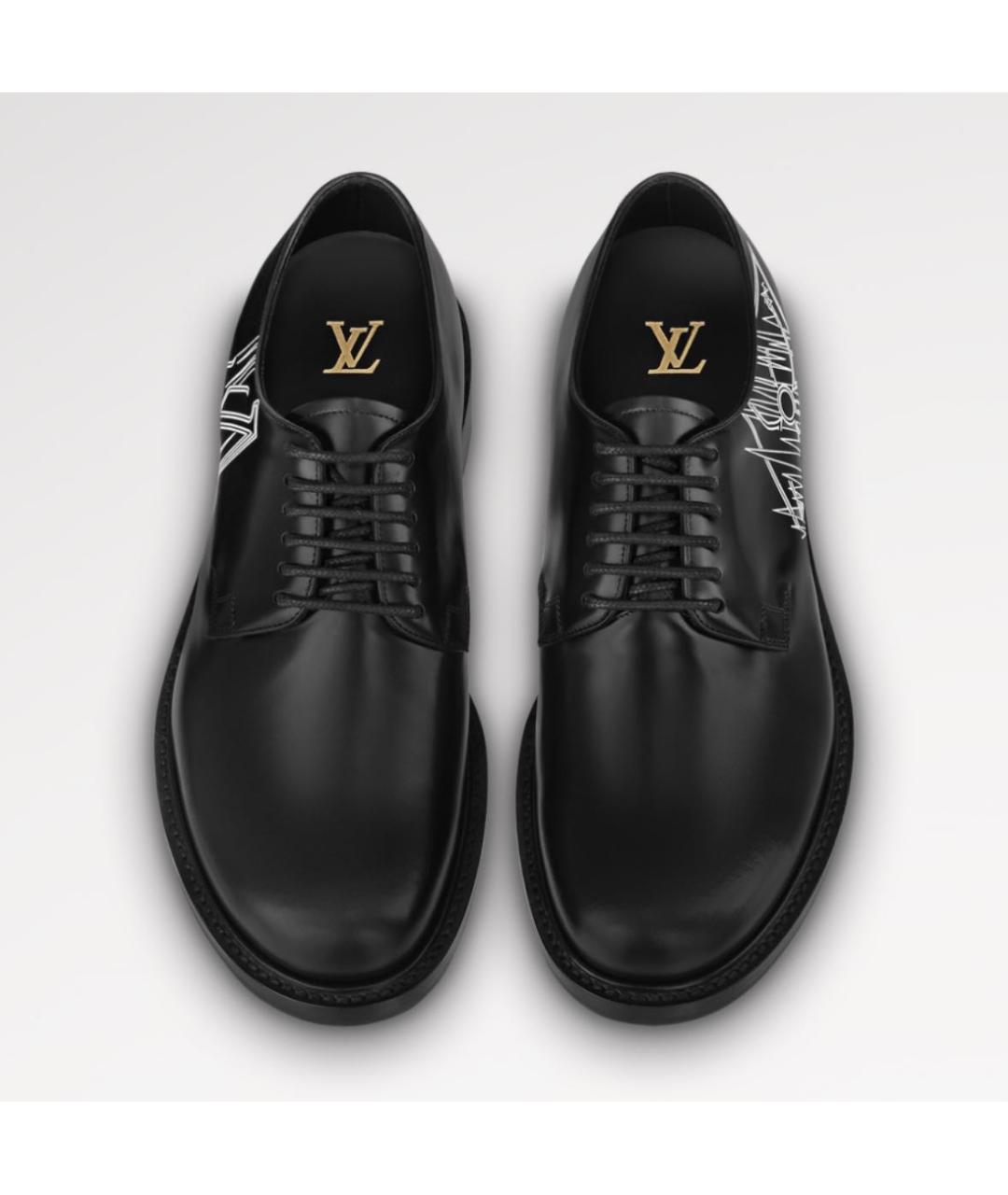 LOUIS VUITTON Черные кожаные лоферы, фото 2