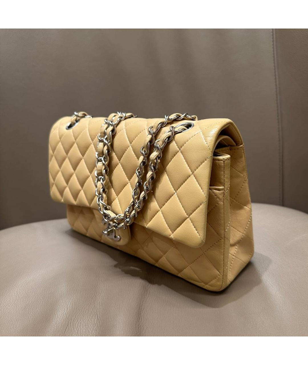 CHANEL Бежевая кожаная сумка через плечо, фото 2