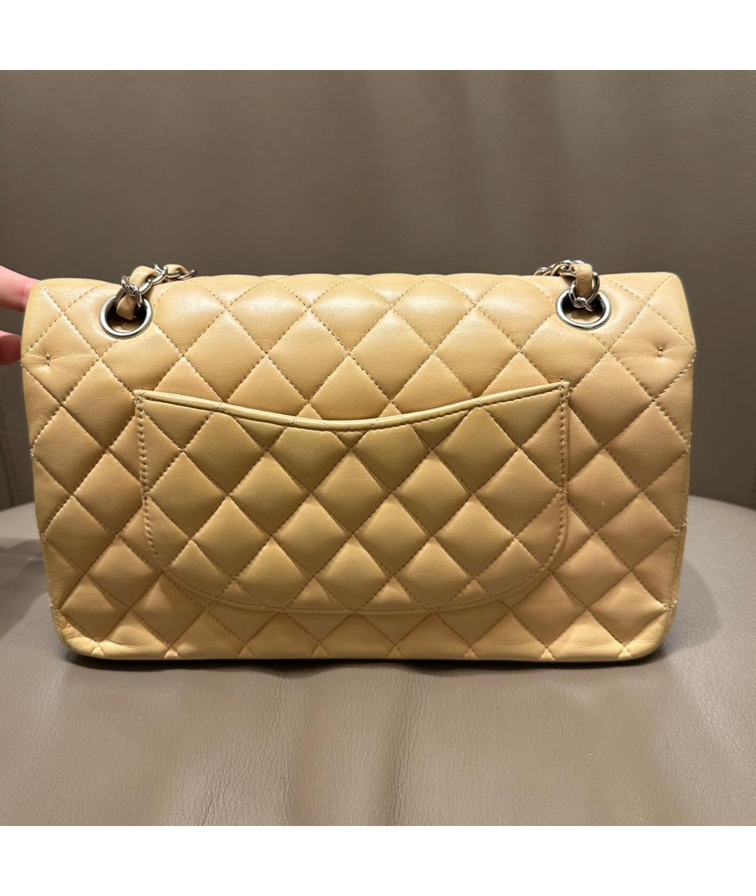 CHANEL Бежевая кожаная сумка через плечо, фото 3