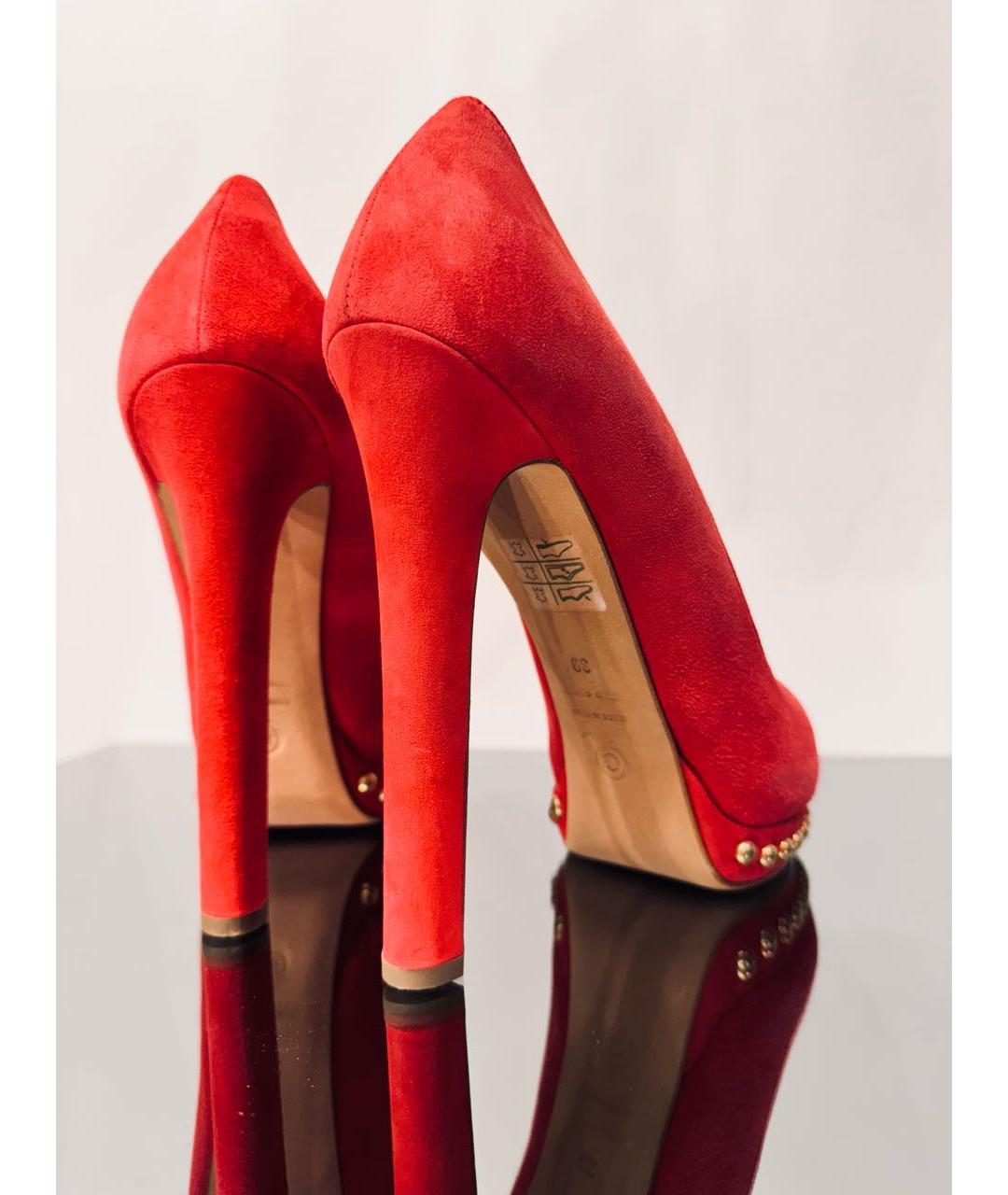 ALEXANDER MCQUEEN Красные замшевые туфли, фото 4