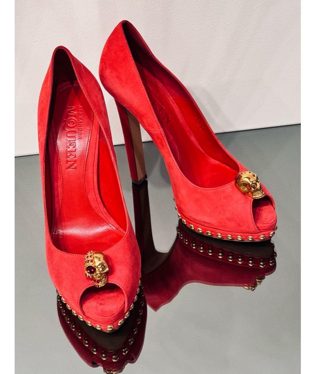 ALEXANDER MCQUEEN Красные замшевые туфли, фото 5