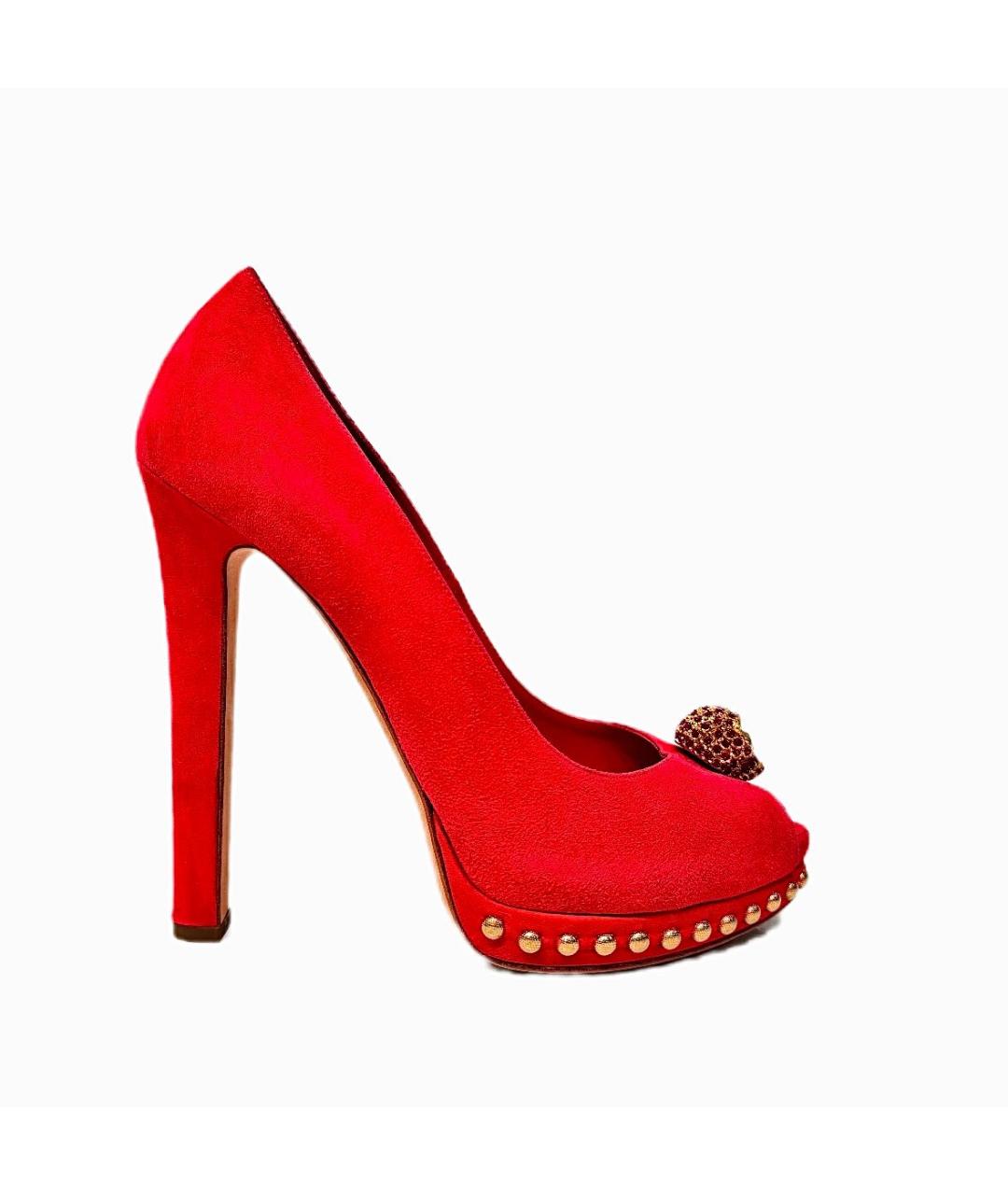ALEXANDER MCQUEEN Красные замшевые туфли, фото 7