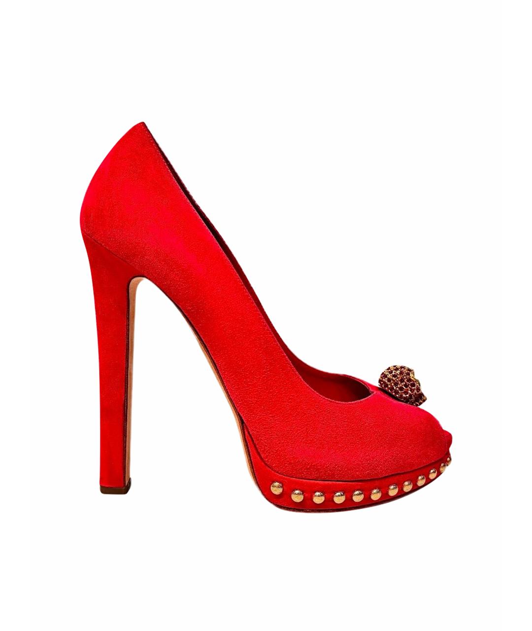 ALEXANDER MCQUEEN Красные замшевые туфли, фото 1
