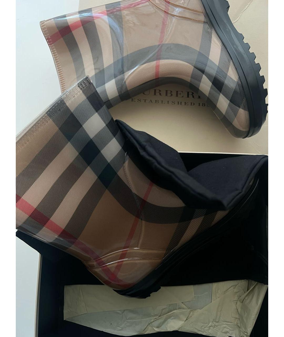 BURBERRY KIDS Бежевые резиновые сапоги, фото 3