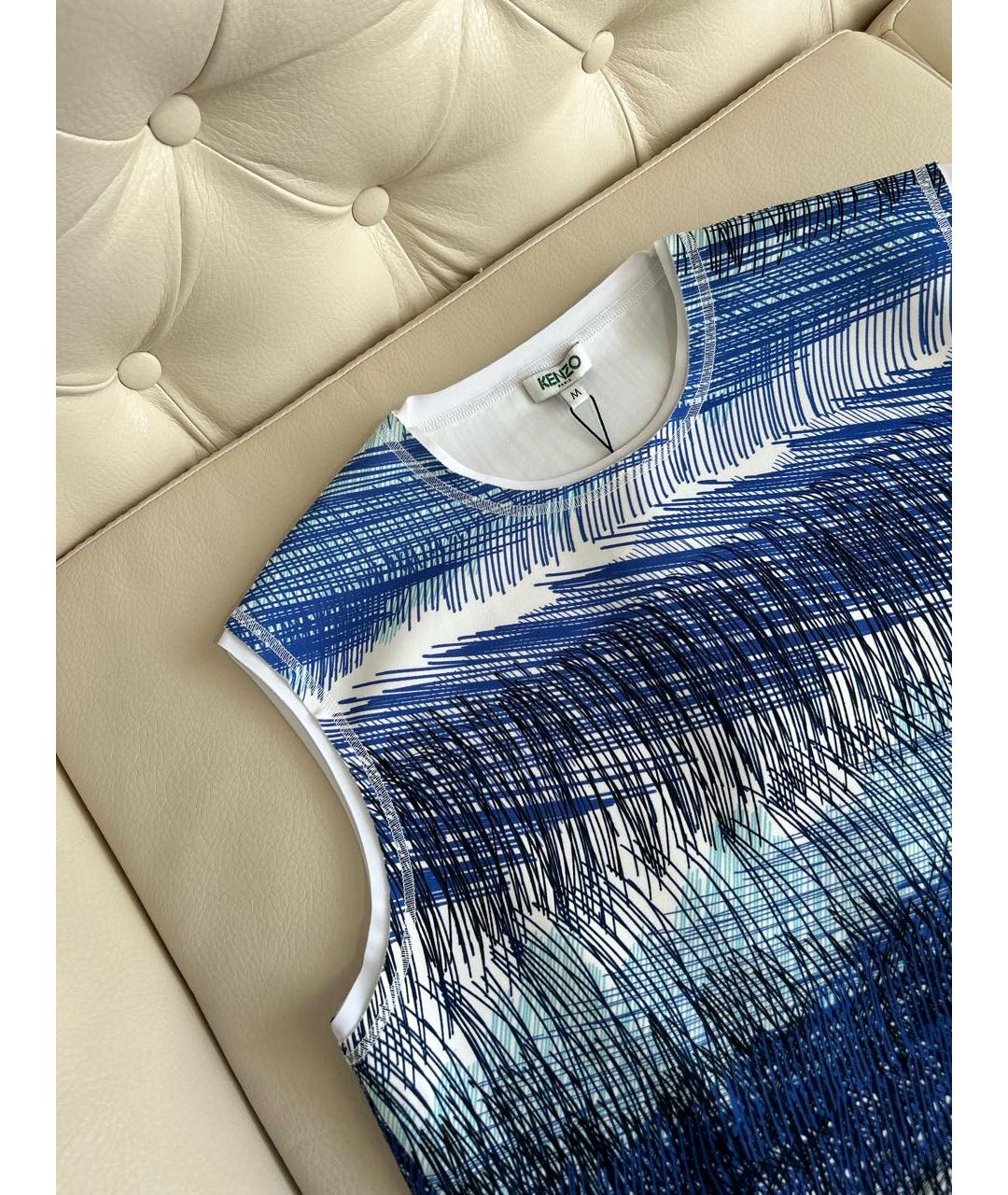 KENZO Синяя полиуретановая футболка, фото 8