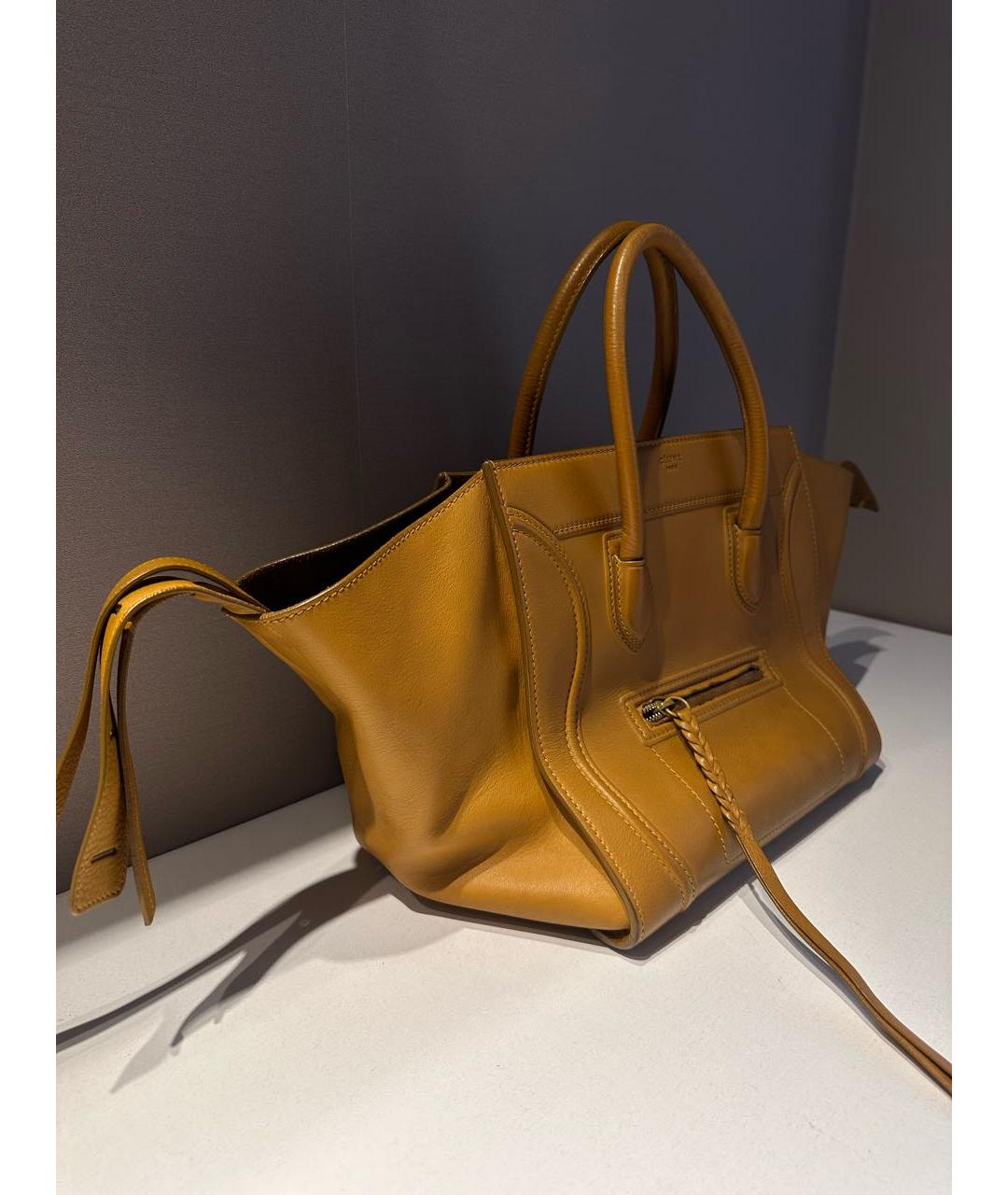 CELINE Коричневая кожаная сумка тоут, фото 2