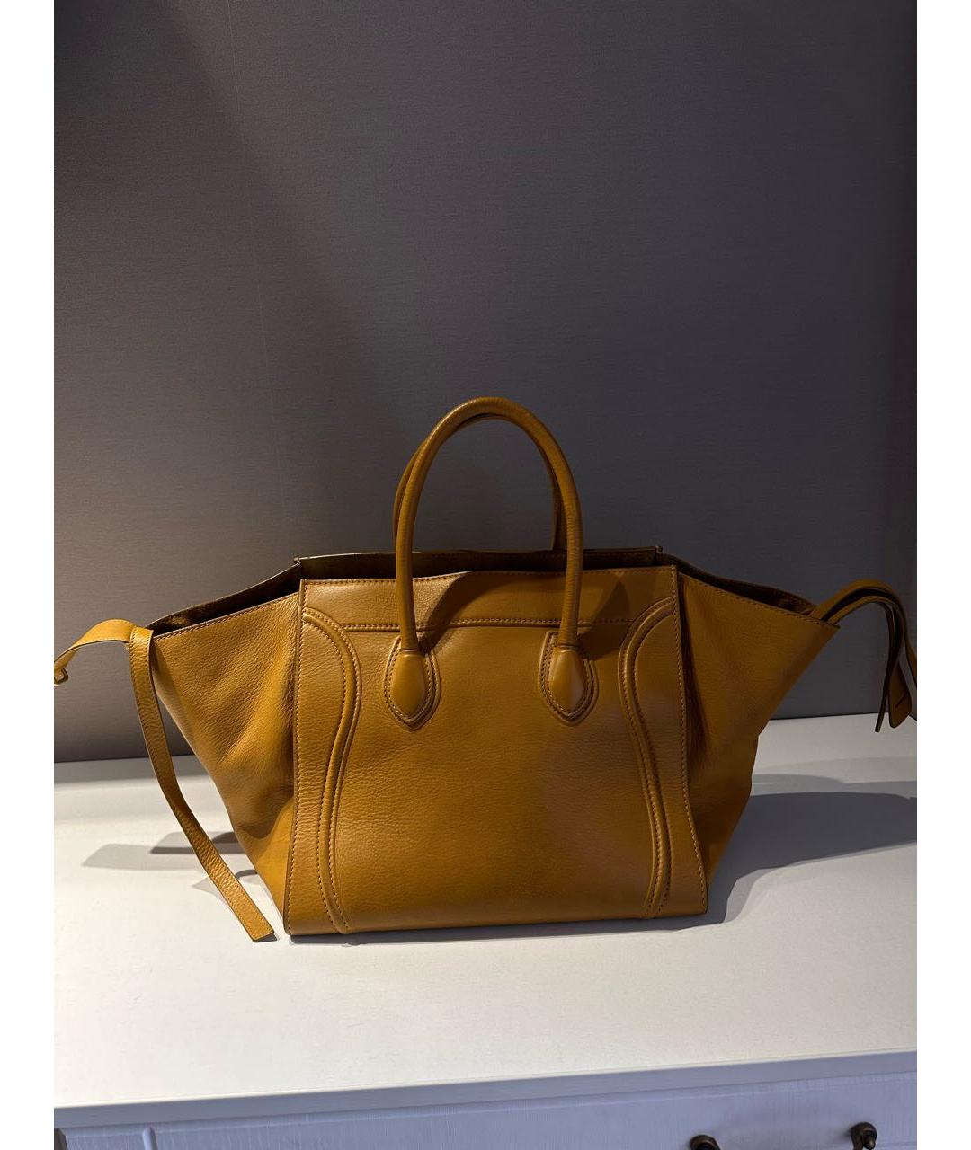 CELINE Коричневая кожаная сумка тоут, фото 3