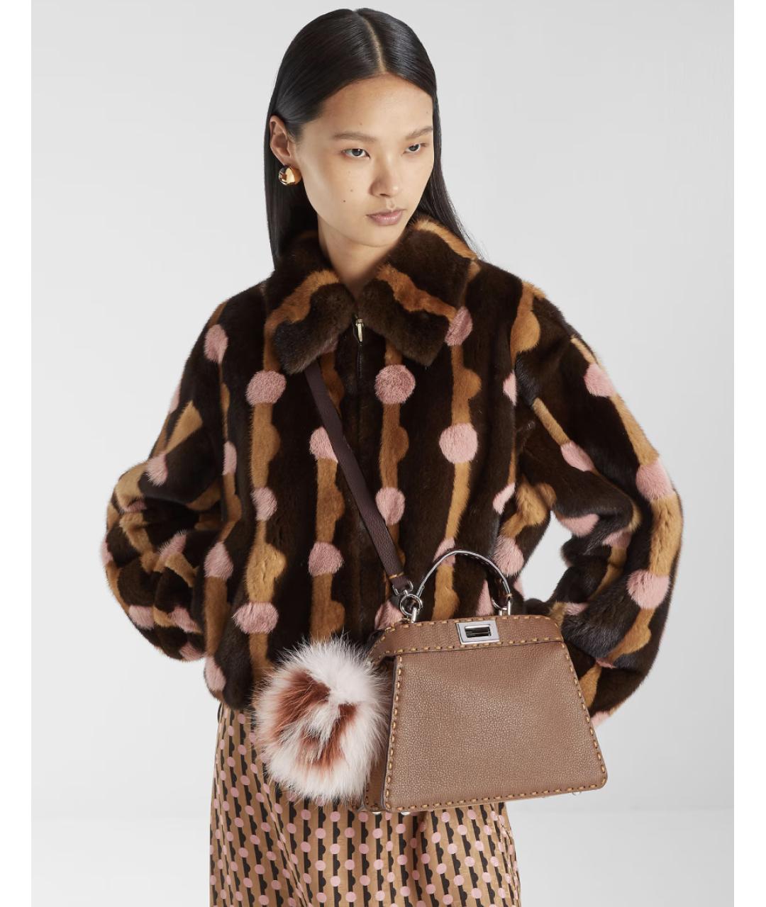 FENDI Коричневая кожаная сумка тоут, фото 3