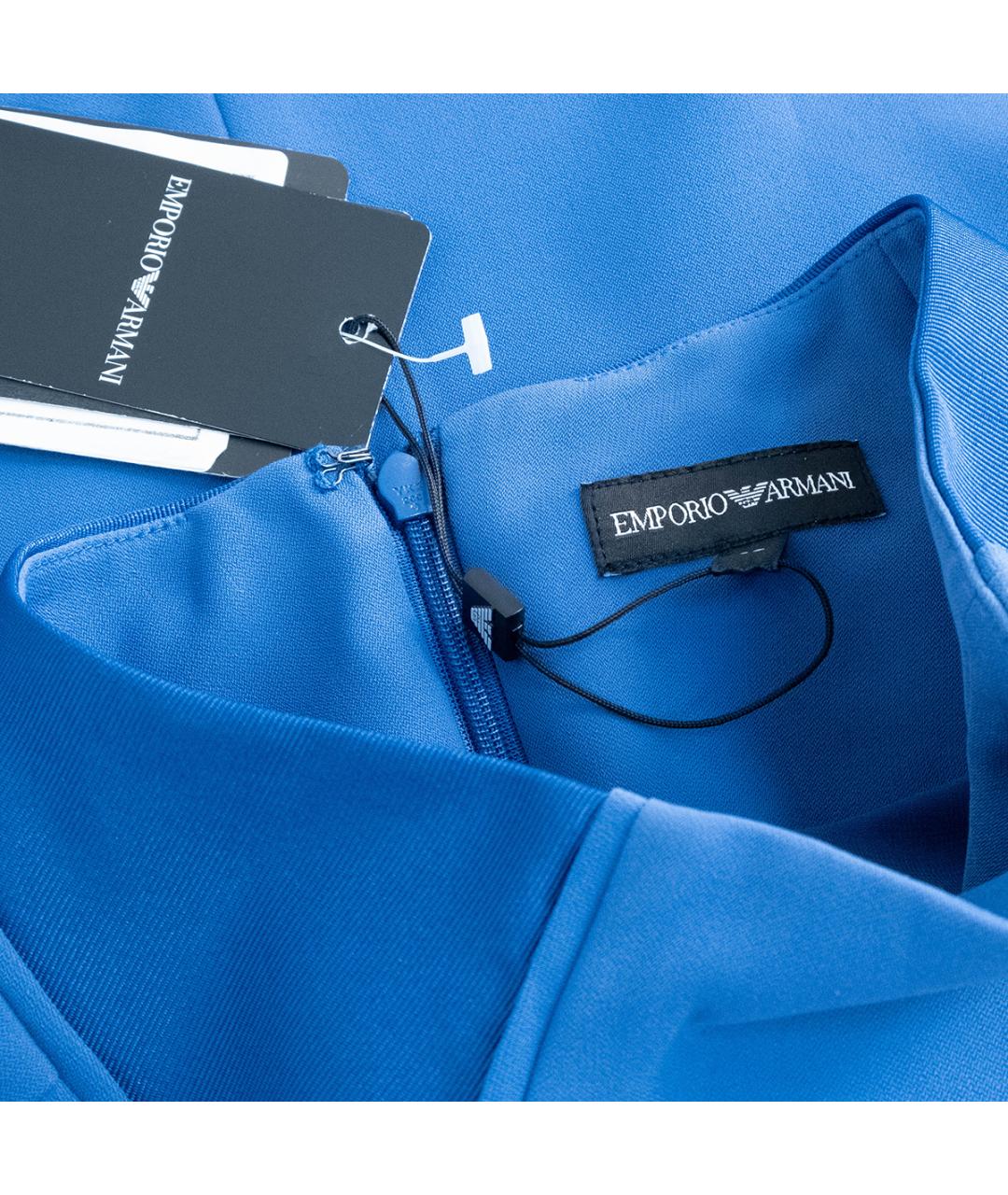 EMPORIO ARMANI Синее полиэстеровое повседневное платье, фото 4