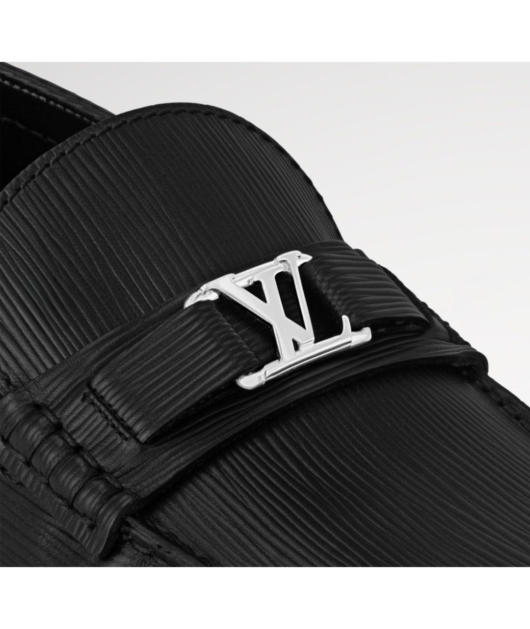 LOUIS VUITTON Черные кожаные мокасины, фото 4