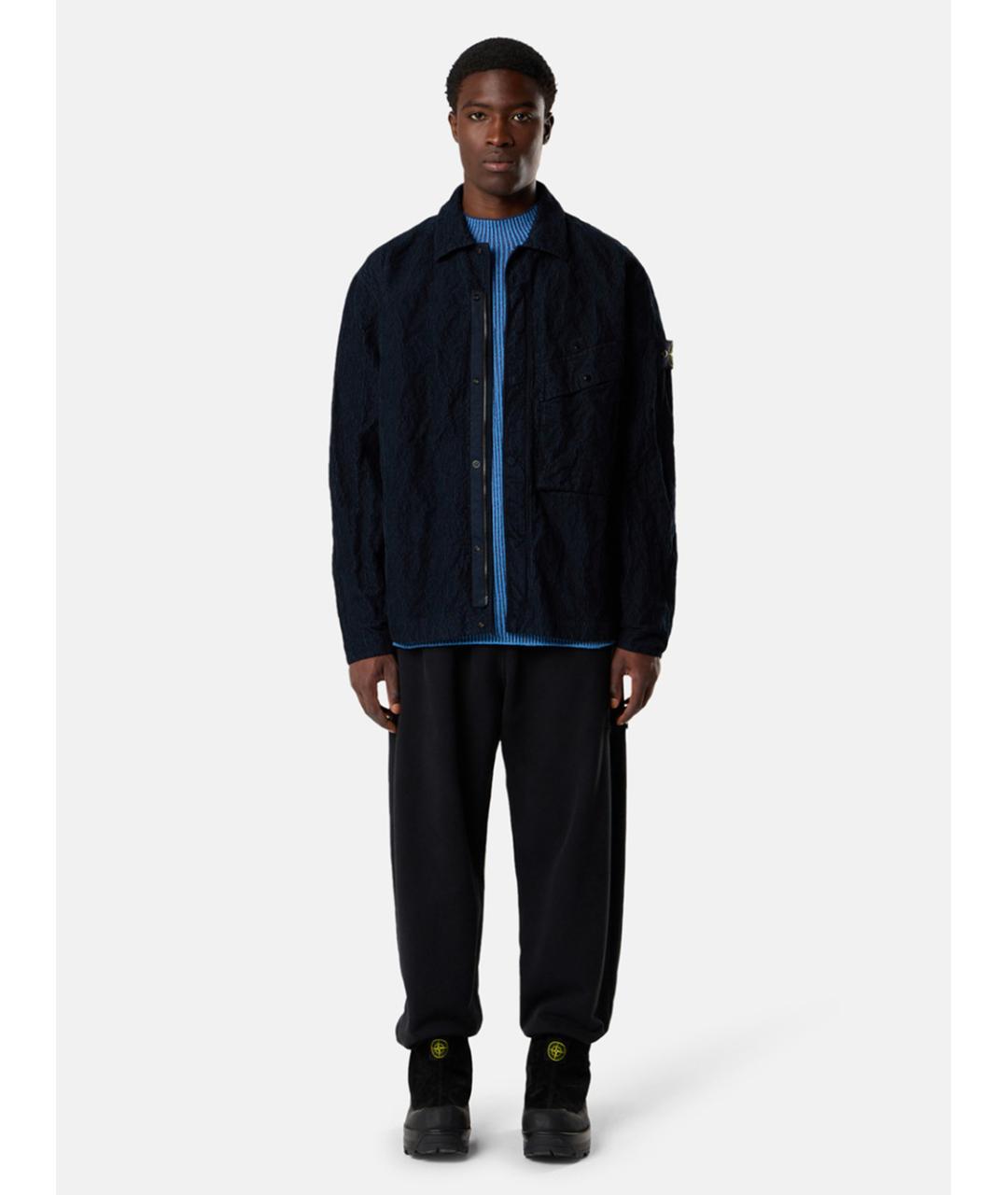 STONE ISLAND Темно-синяя хлопковая куртка, фото 2