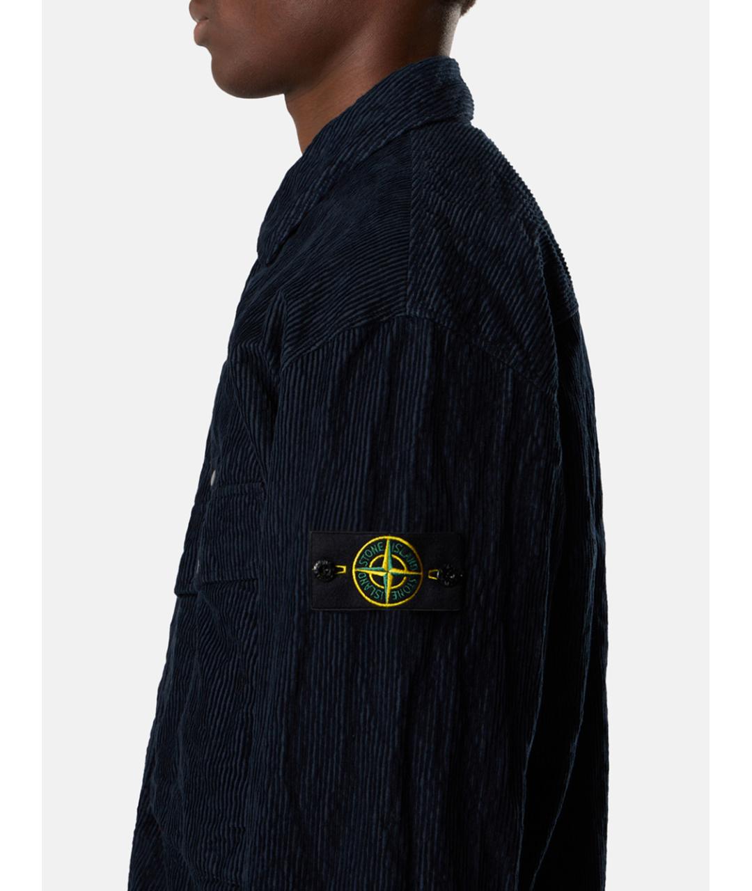 STONE ISLAND Темно-синяя хлопковая куртка, фото 3